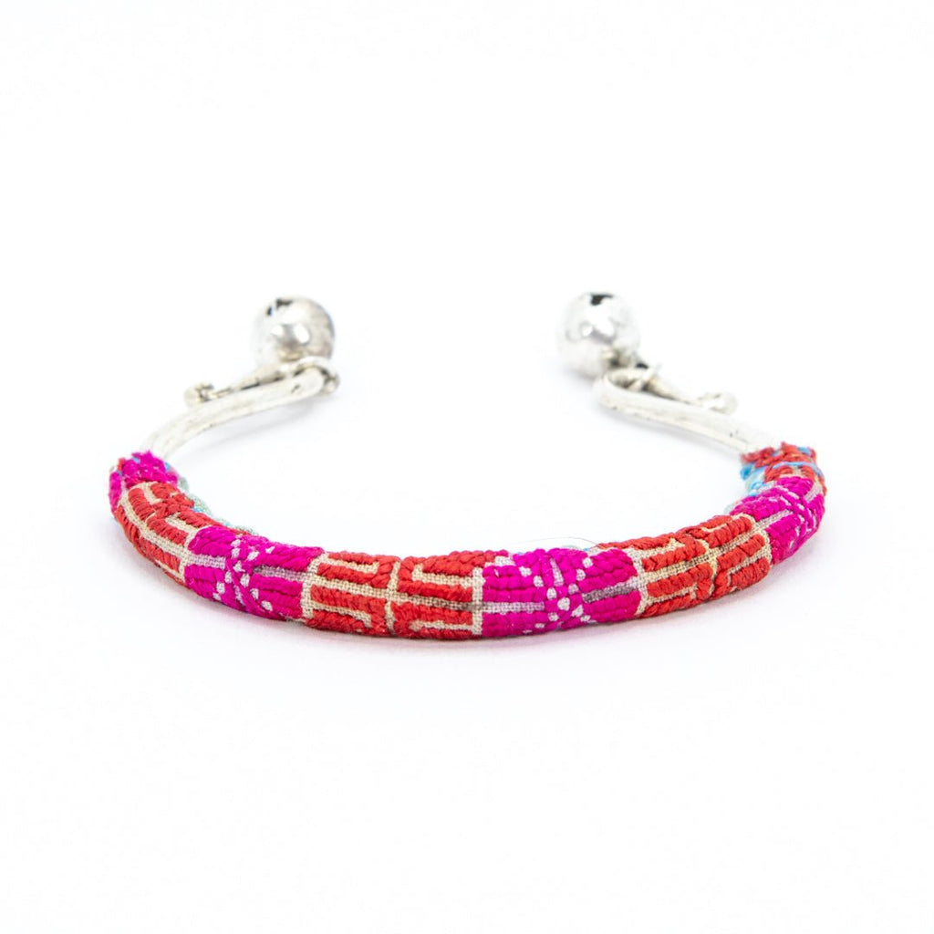 #product_nTraditional Miao Embroidered Silver Adjustable Banglesame# - it&itself