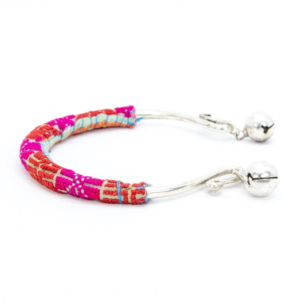 #product_nTraditional Miao Embroidered Silver Adjustable Banglesame# - it&itself