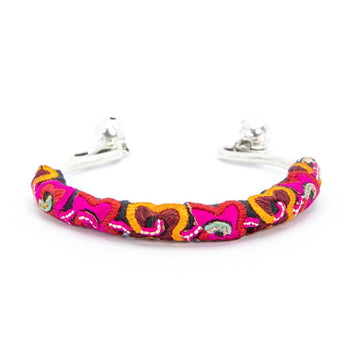 #product_nTraditional Miao Embroidered Silver Adjustable Banglesame# - it&itself