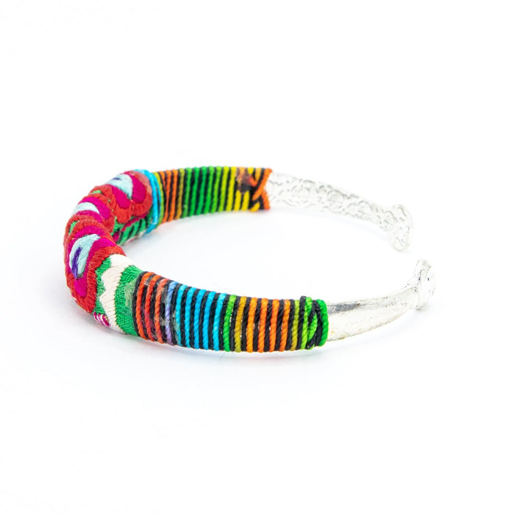 #product_nTraditional Miao Embroidered Silver Adjustable Banglesame# - it&itself