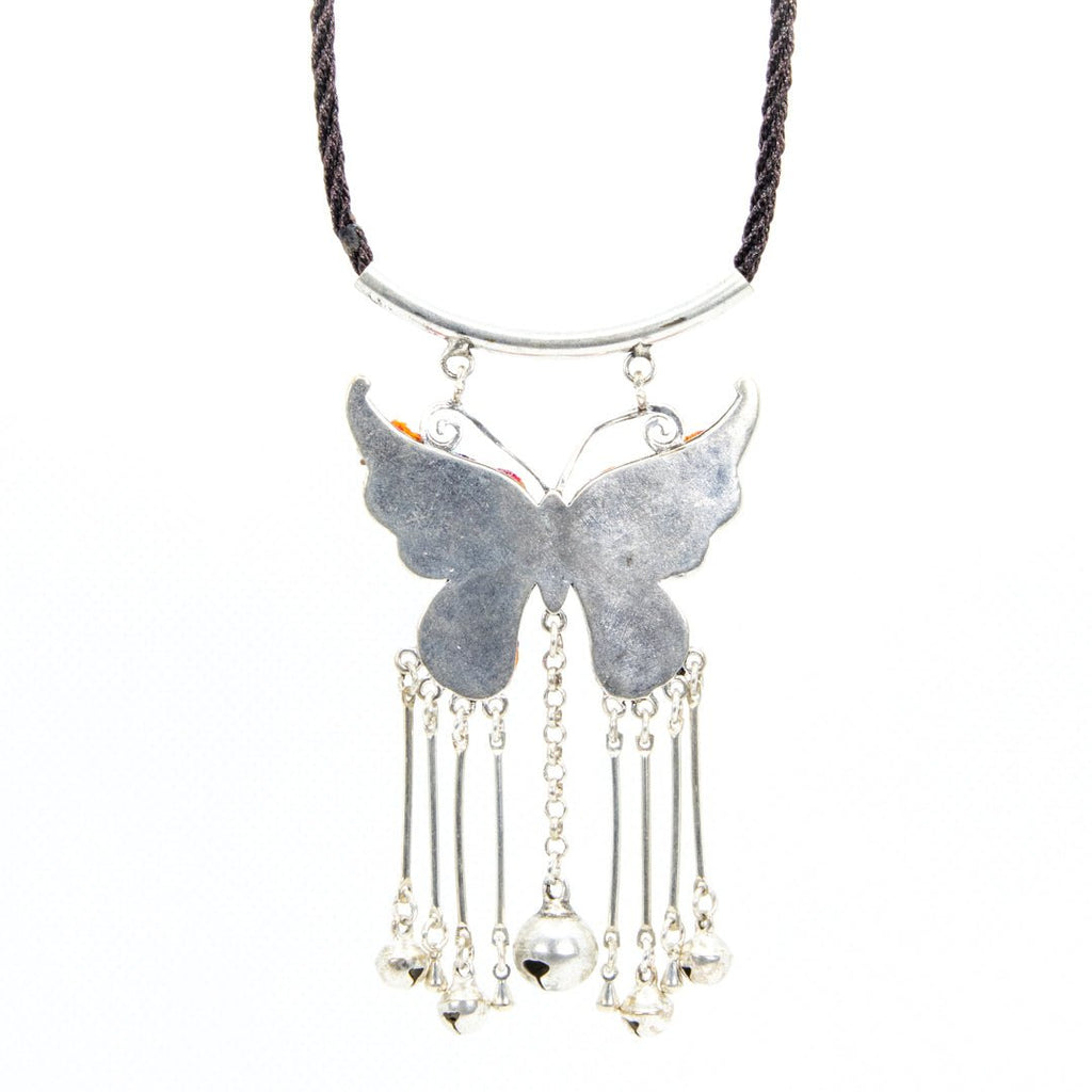 #product_nButterfly Hand Embroidered Miao Silver Tassel Necklaceame# - it&itself