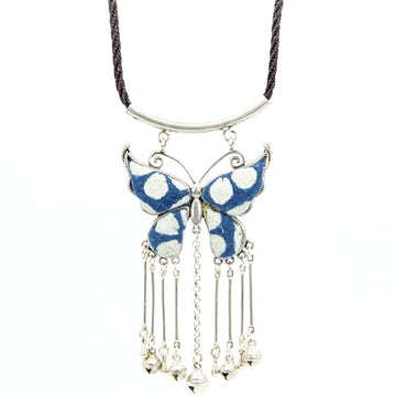 #product_nHand Drawn & Dyed Batik Wax Fabric Silver Necklaceame# - it&itself
