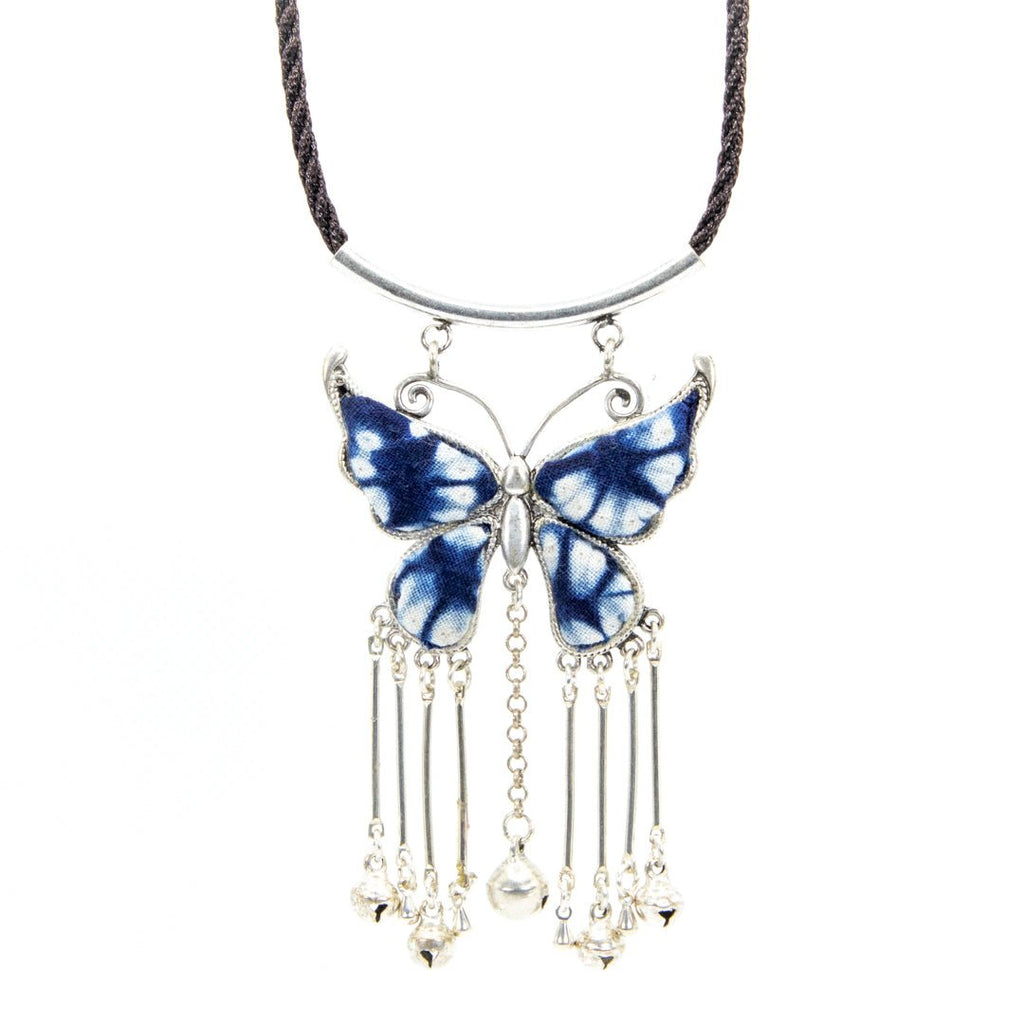 #product_nHand Drawn & Dyed Batik Wax Fabric Silver Necklaceame# - it&itself