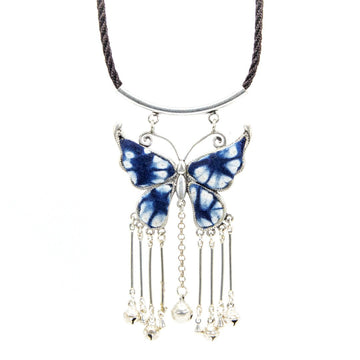 #product_nHand Drawn & Dyed Batik Wax Fabric Silver Necklaceame# - it&itself