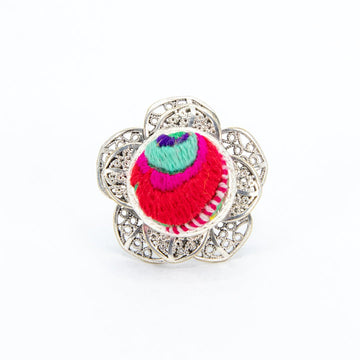 #product_nHand Embroidered Silver Adjustable Ringsame# - it&itself