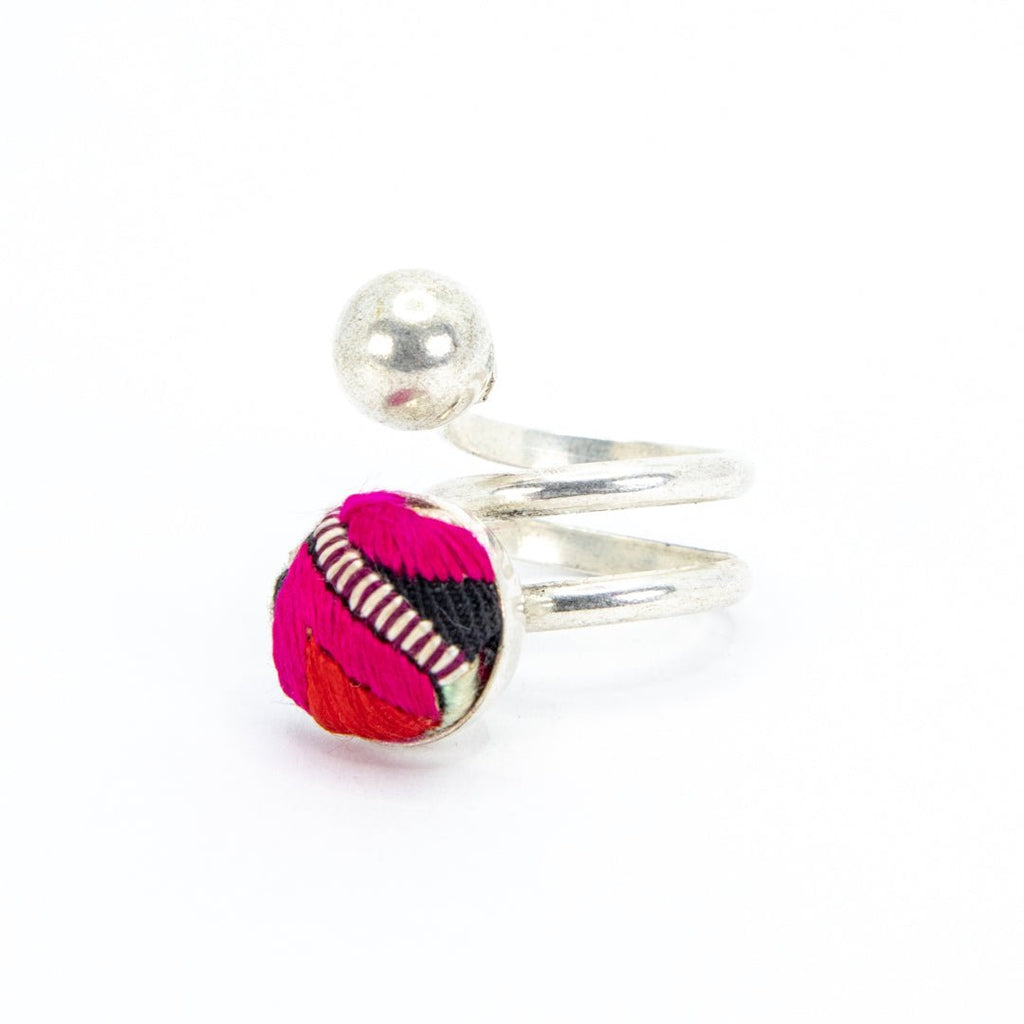 #product_nHand Embroidered Silver Adjustable Ringsame# - it&itself