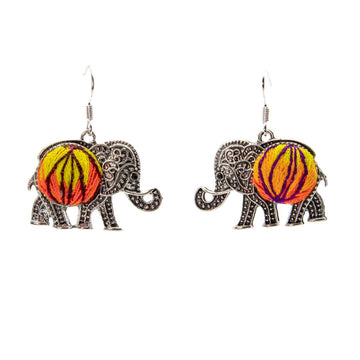 #product_nElephant Shape Vintage Embroidered Miao Silver Earringsame# - it&itself