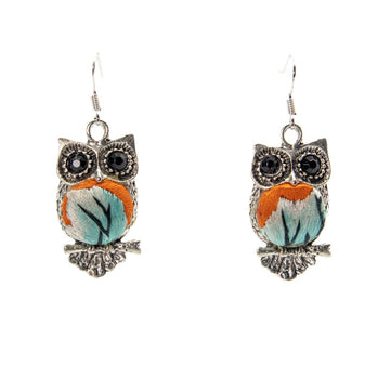 #product_nOwl Shape Vintage Embroidered Miao Silver Earringsame# - it&itself