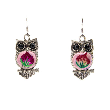 #product_nOwl Shape Vintage Embroidered Miao Silver Earringsame# - it&itself