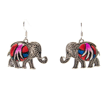#product_nElephant Shape Vintage Embroidered Miao Silver Earringsame# - it&itself