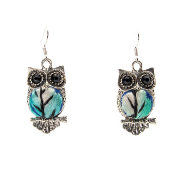#product_nOwl Shape Vintage Embroidered Miao Silver Earringsame# - it&itself