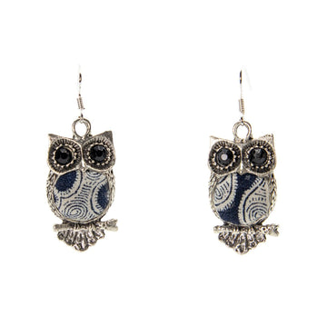 #product_nOwl Shape Handmade Batik Miao Silver Earringsame# - it&itself