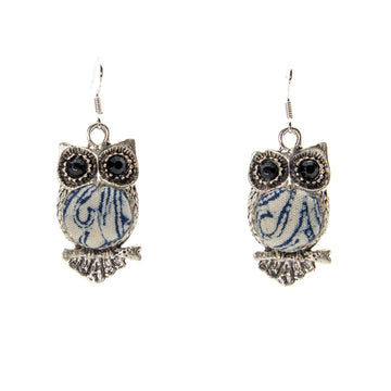 #product_nOwl Shape Handmade Batik Miao Silver Earringsame# - it&itself