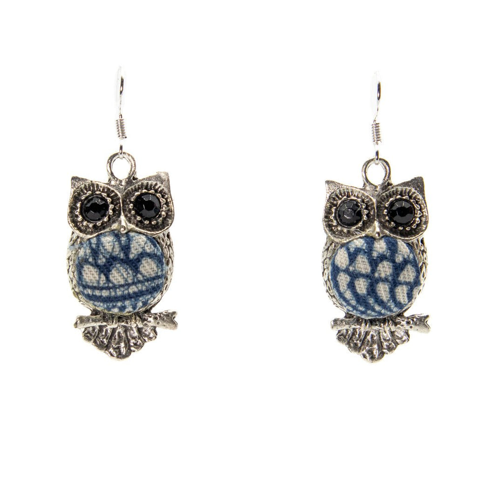 #product_nOwl Shape Handmade Batik Miao Silver Earringsame# - it&itself
