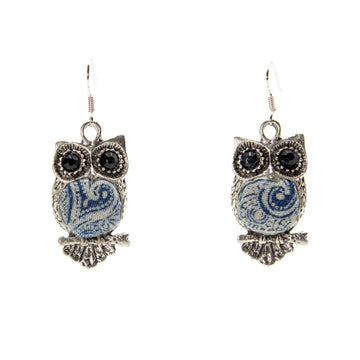 #product_nOwl Shape Handmade Batik Miao Silver Earringsame# - it&itself