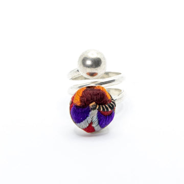 #product_nHand Embroidered Silver Adjustable Ringsame# - it&itself