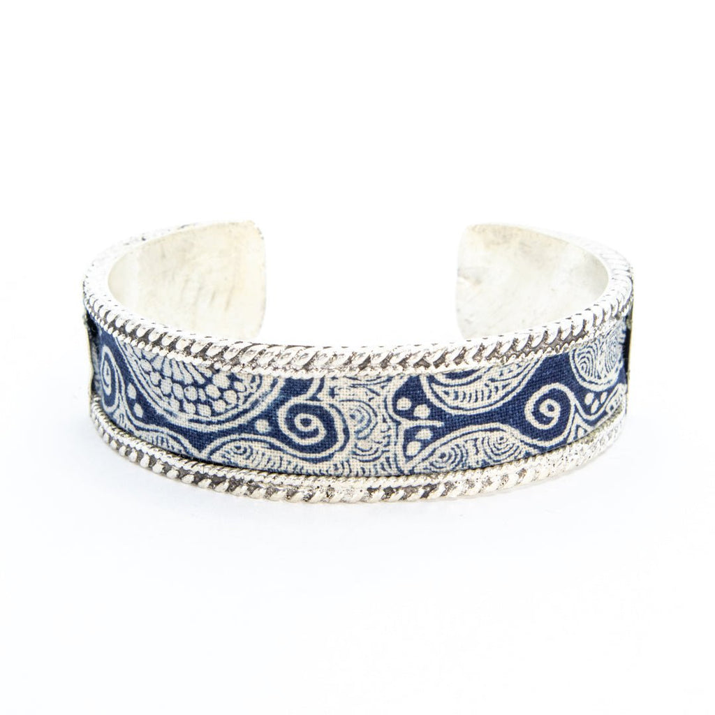 #product_nAntique Hand Drawn & Dyed Batik Fabric Silver Banglesame# - it&itself