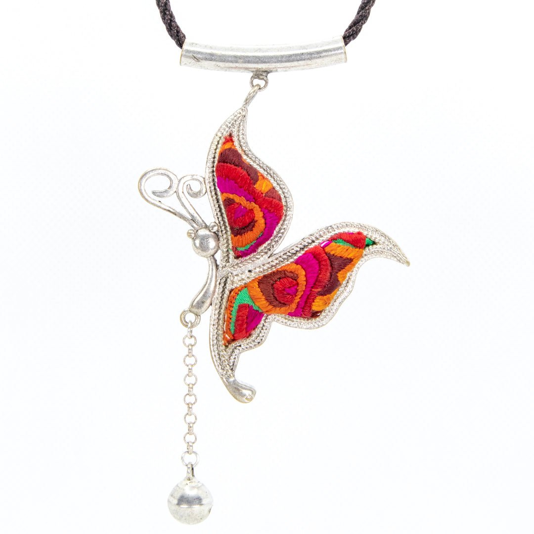【MIAE】美愛桃源 silver tassel necklace Butterfly Hand Embroidered Miao Silver Tassel Necklace