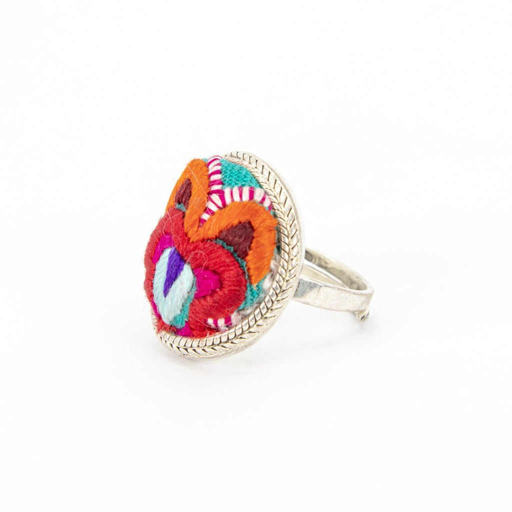 #product_nHand Embroidered Silver Adjustable Ringsame# - it&itself