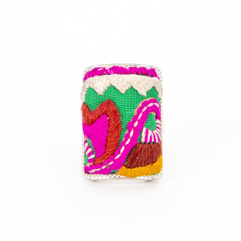 #product_nHand Embroidered Silver Adjustable Ringsame# - it&itself