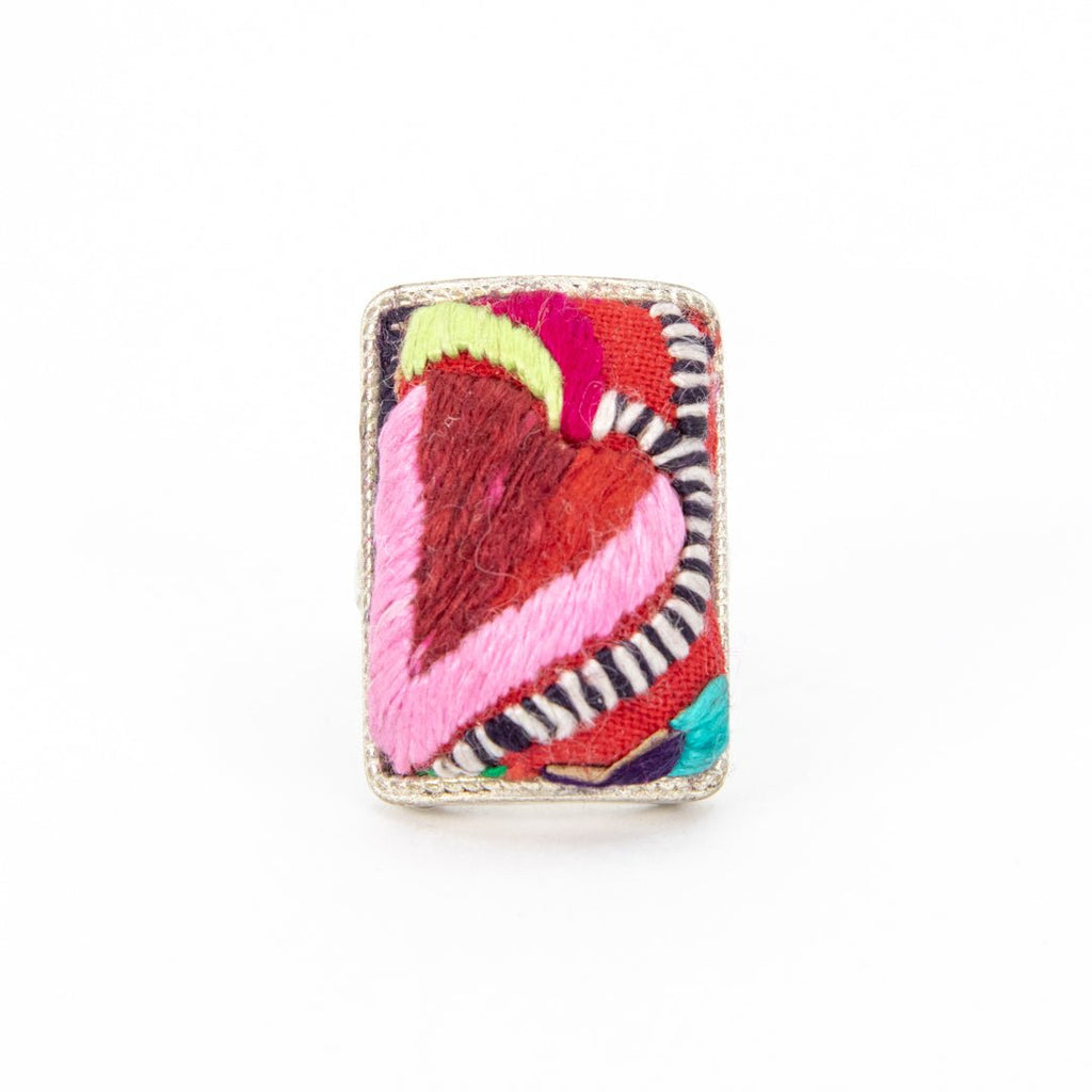 #product_nHand Embroidered Silver Adjustable Ringsame# - it&itself