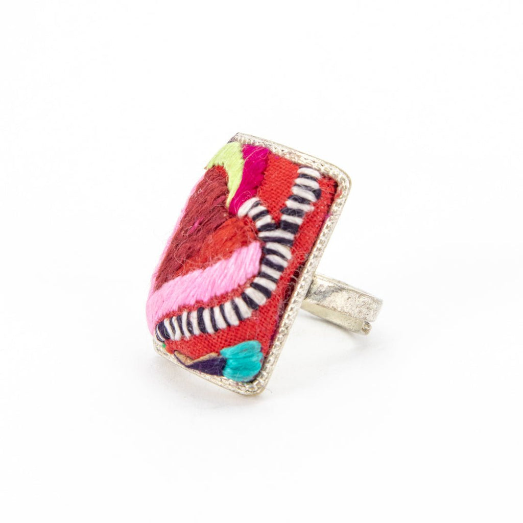 #product_nHand Embroidered Silver Adjustable Ringsame# - it&itself