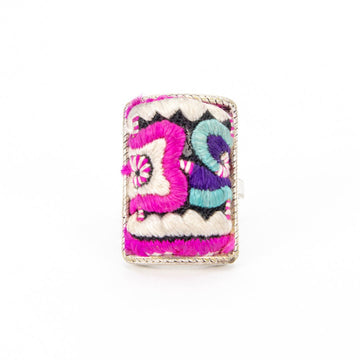 #product_nHand Embroidered Silver Adjustable Ringsame# - it&itself