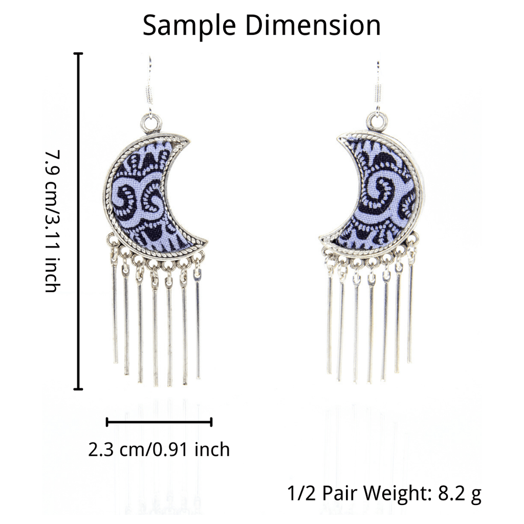 #product_nClassic Hand Dyed Batik Handmade Miao Silver Earringsame# - it&itself