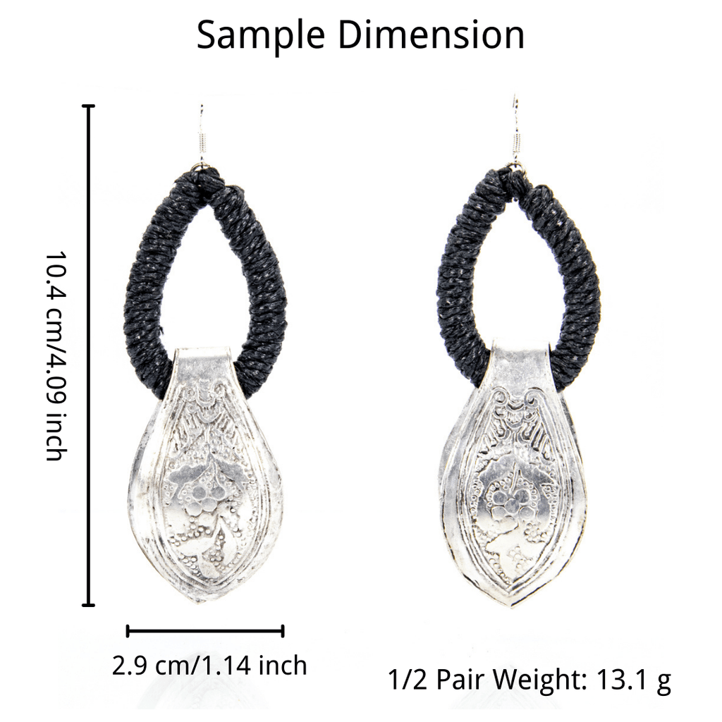 #product_nEthnic Handmade Carved Tribal Miao Silver Earringsame# - it&itself